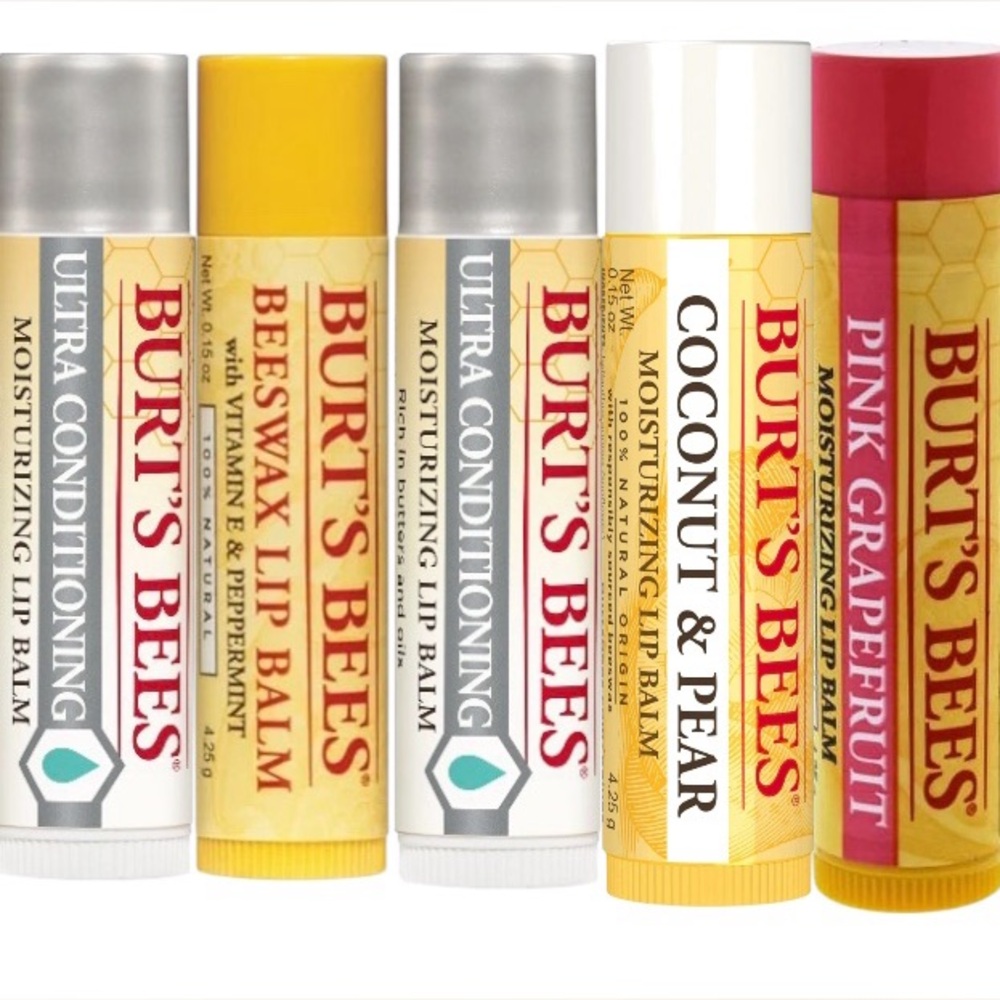 Pack of 5⚡️Burt's Bees Lip Balm .